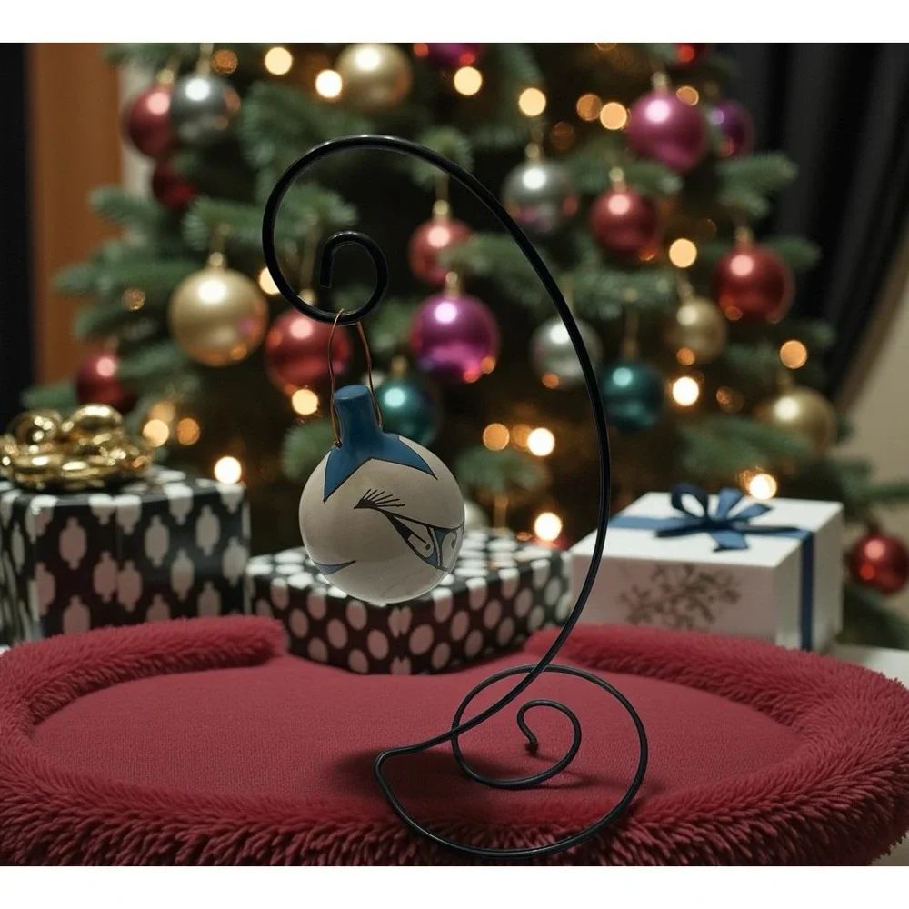 Mata Ortiz Pottery Suzy Martinez Paquime Christmas Hanging Ornament W Stand Clay